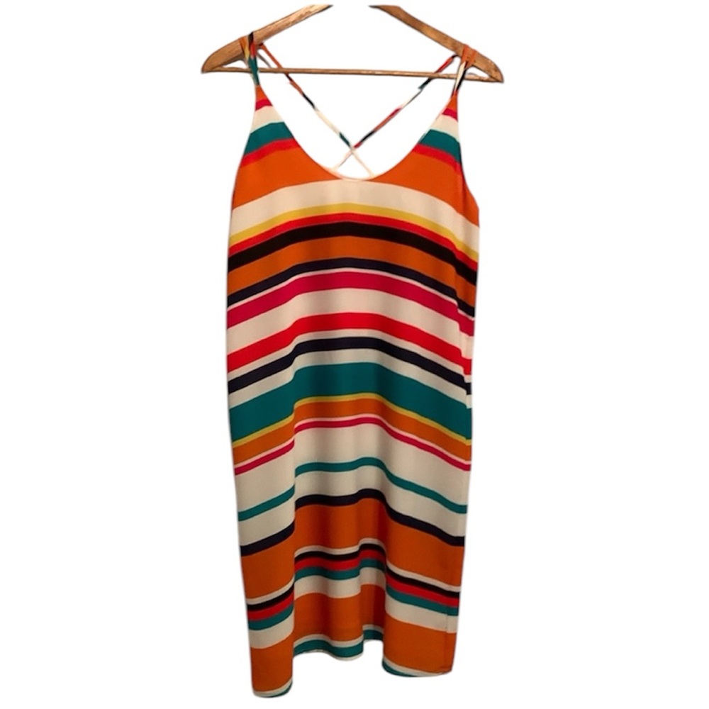 Elaine Rose women’s size 2 colorful striped thin strap dress - NWT